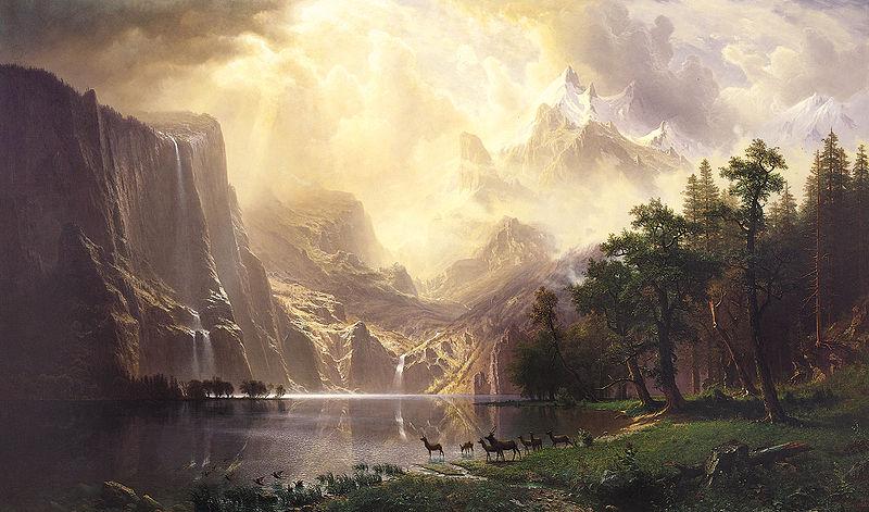 Albert Bierstadt Among the Sierra Nevada Mountains, California